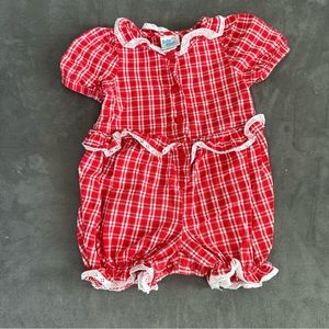 Vintage OshKosh Plaid Romper